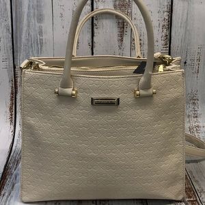 Tahari French Vanilla Triple Entry Satchel